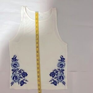 AEO Floral White Tank Top